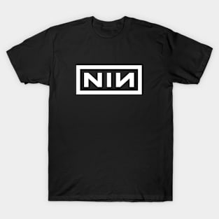 NIN White type rectangle T-Shirt